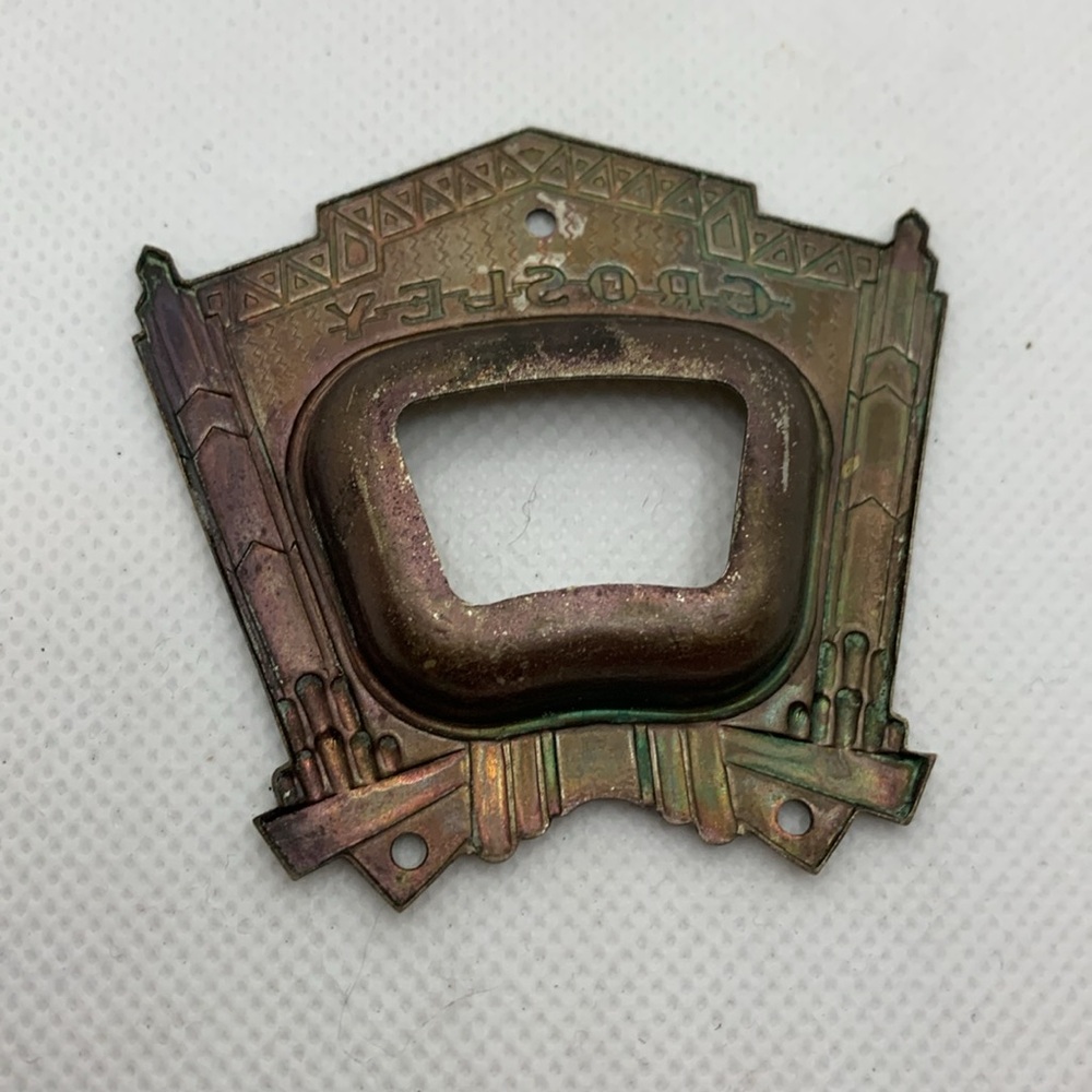 CROSLEY 167 CATHEDRAL RADIO FACEPLATE Silver - Picture 3 of 4